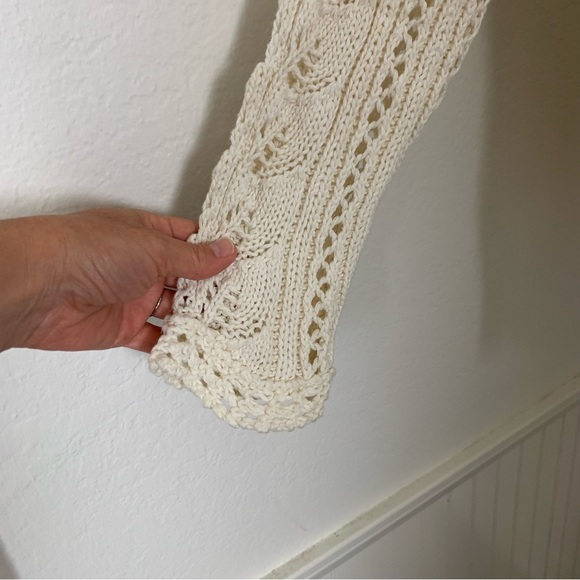 Vtg Chaus Longline Cable Knit Hobnail Sweater Womens M Ramie Cotton Cottage - Picture 10 of 17